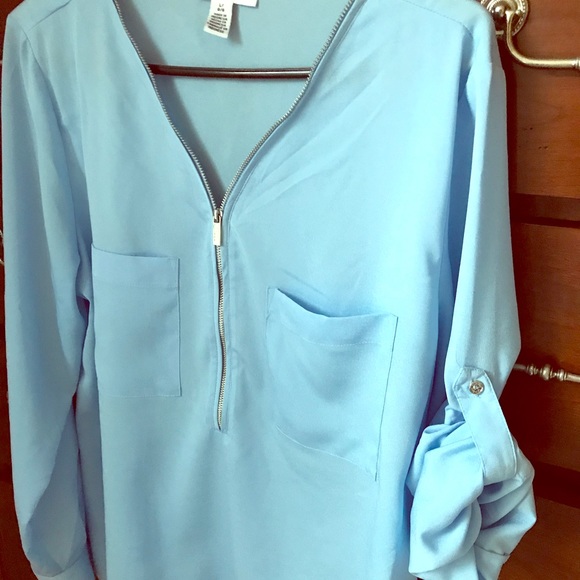 Calvin Klein Tops - Calvin Klein Zip Up Blouse